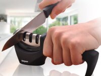 3 Stufen Messerschärfer für Stahlmesser, Keramikmesser, Schere /Beper C107UTT001 zum Schärfen von Küchen- und Jagdmessern