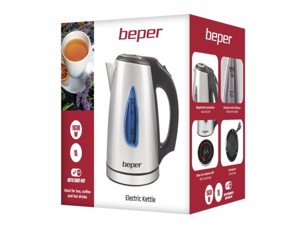 Elektrischer Wasserkocher 1 Liter 1630 W Küche BEPER 90.835