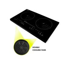 Doppel Induktionskochplatte 4000W Induktionskochfeld 2 Herdplatten Display+Timer