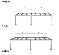 Balkonüberdachung mit Polycarbonat 16mm in  3m/4m/5m/6m